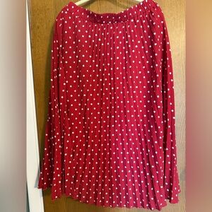 WD.NY Red Pleated Midi Skirt for Work